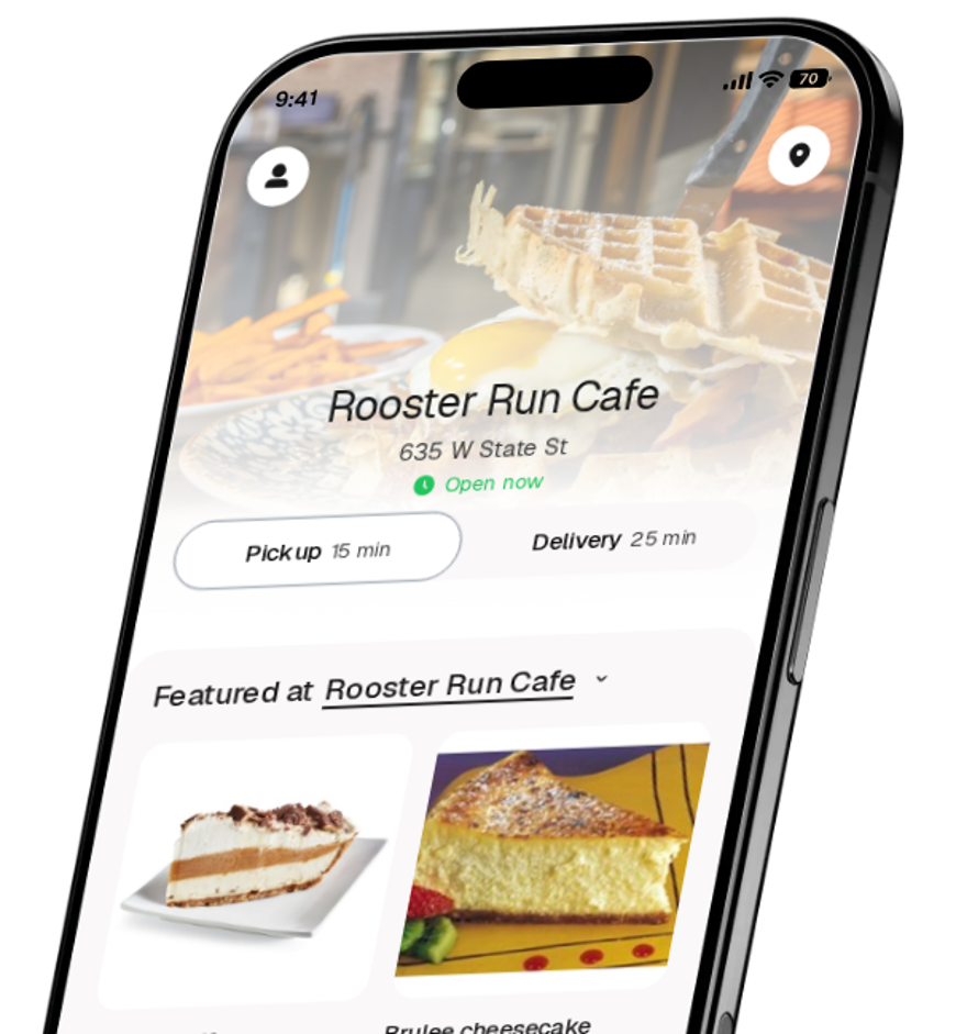 Rooster Run Cafe app preview