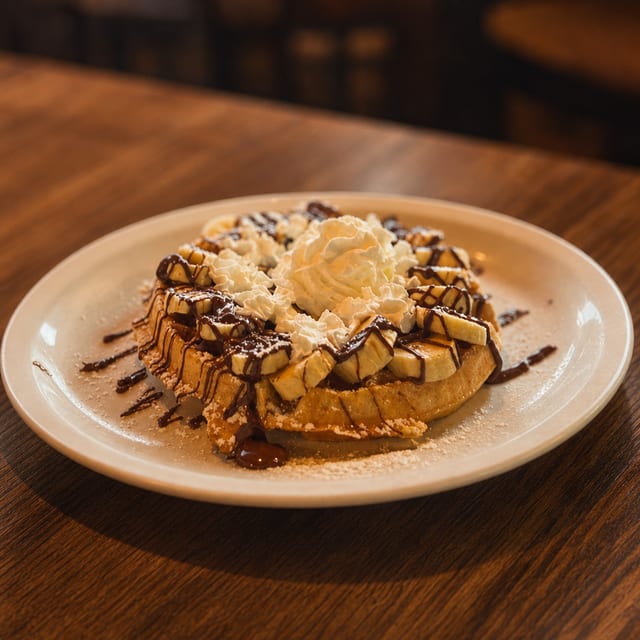 Nutella banana waffle & cream.