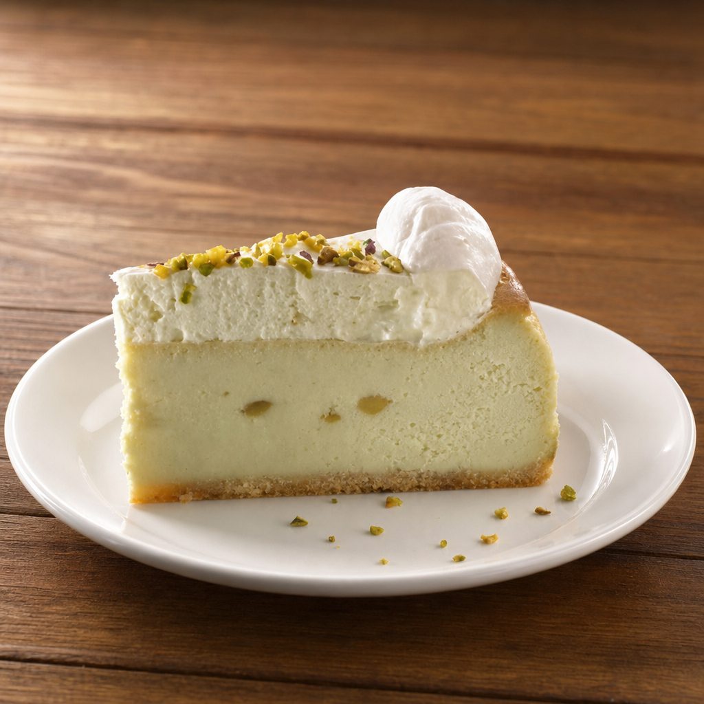 Pistachio cheesecake.