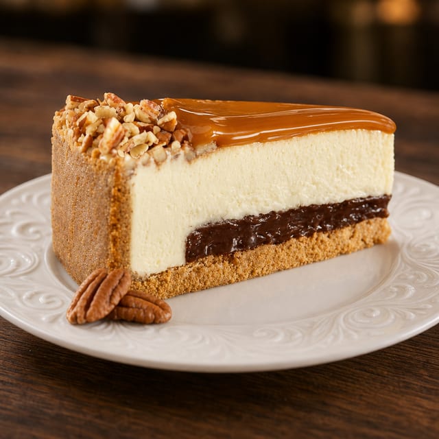 NY Turtle cheesecake.