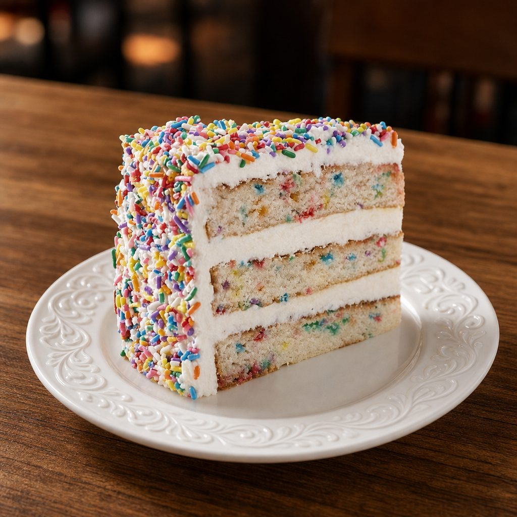Rainbow sprinkle cake.