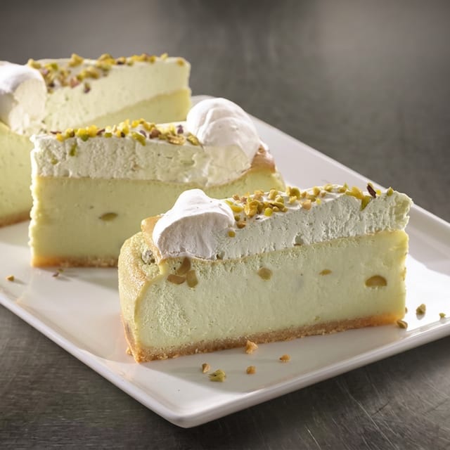 Pistachio cheesecake.