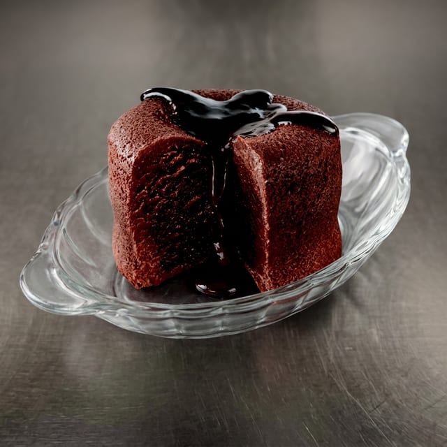 Molten chocolate cake.
