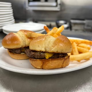 K - Hamburger sliders and fries